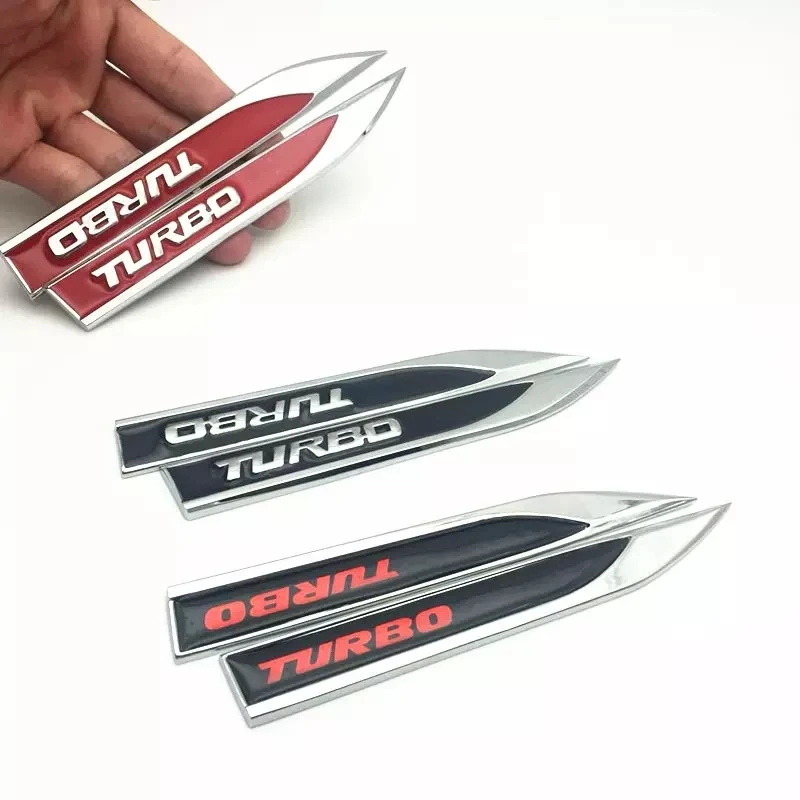 

2pcs/set 3D Metal TURBO Emblem Badge Decal Fender Side For Ford Focus 2 3 ST RS Fiesta Mondeo Tuga Fusion Car Styling