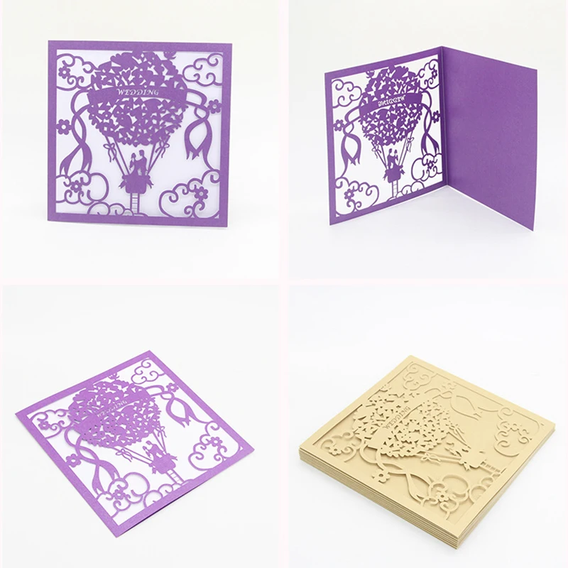 

24pcs Creative Hollow Balloon Pattern Invitation Card Wedding Party Invitation Card Personality Event & Party Supplies 6ZXH11