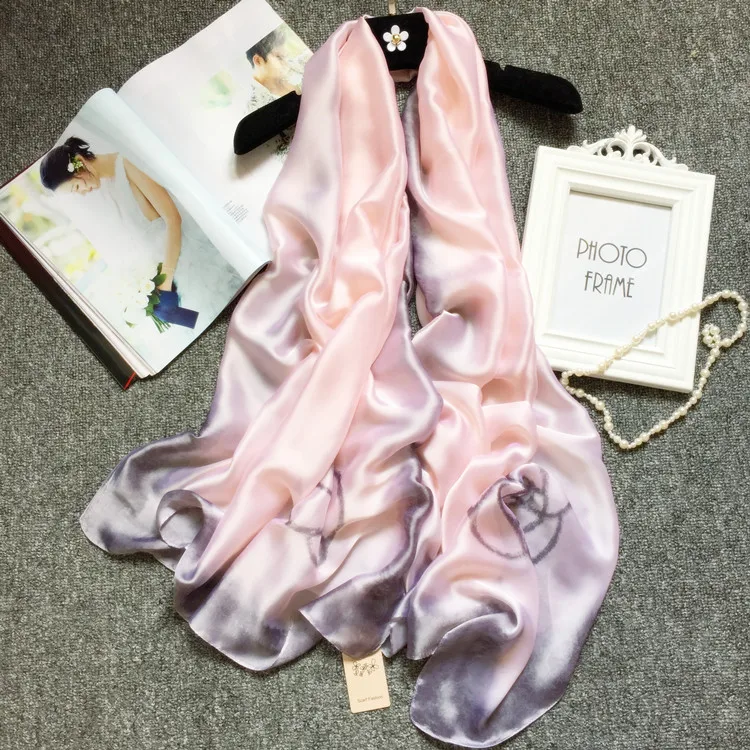 

Luxury scarves women flower print high quality imitation silk pashmina scarf hijab long shawl wraps echarpe femme