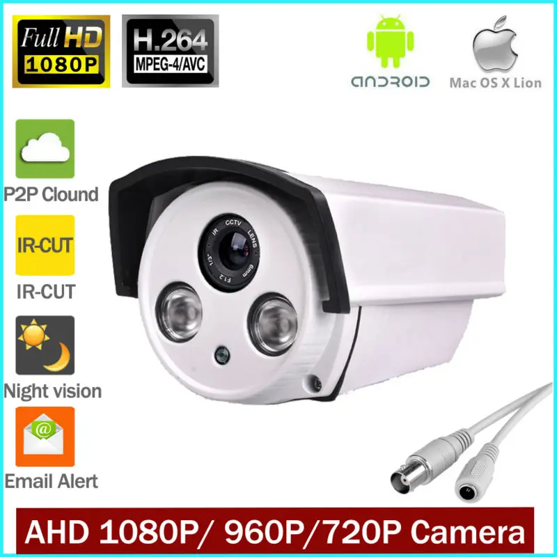 Full HD AHD 720 p 960 p 1080 P Cctv Waterproof Camera HD 1MP 2MP Analog Camera Night Vision IR 30 Mt Cctv Camera For AHD DVR