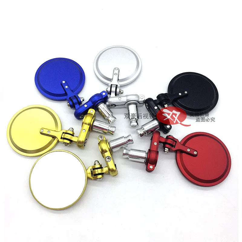 

Motorcycle Round Handle Bar End Foldable Motorbike Rear View Side Mirrors Cafe Racer Mirrors 7/8
