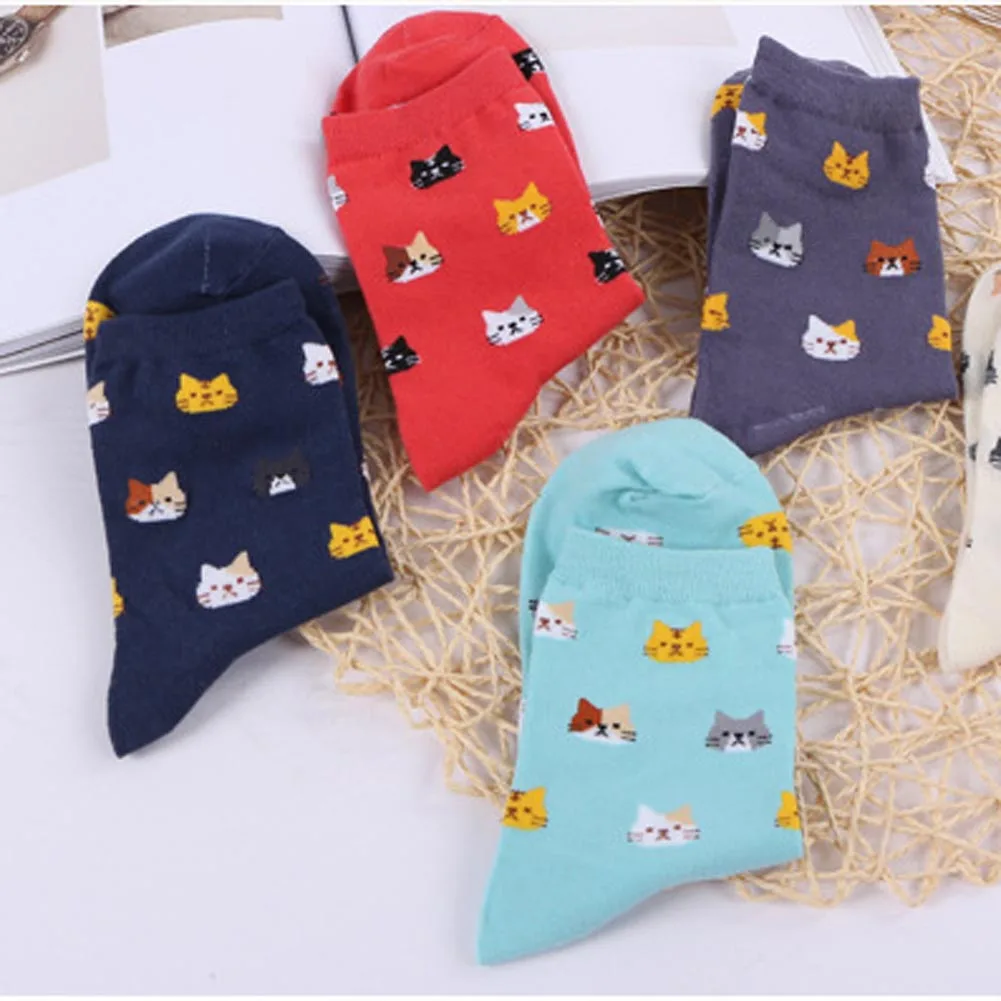 

VIVID COLOR new cat candy color cute cartoon Sox Autumn Summer South Korean women's Fashion Cotton tube Socks
