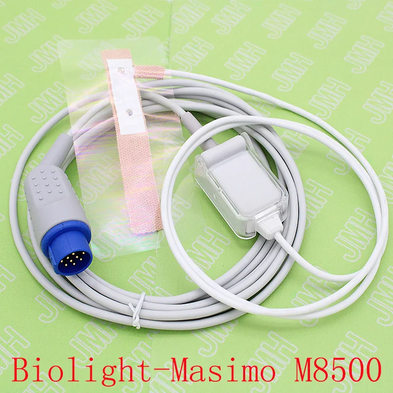 

Compatible Biolight-Masimo M8500 Pulse Oximeter monitor the trunk cable and Adult/Neonate disposable Non-woven spo2 sensor.