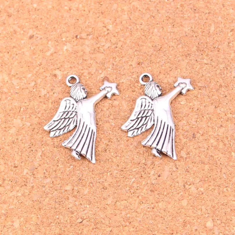 100 шт. античные посеребренные Подвески guardian angel star Diy ювелирные изделия ручной