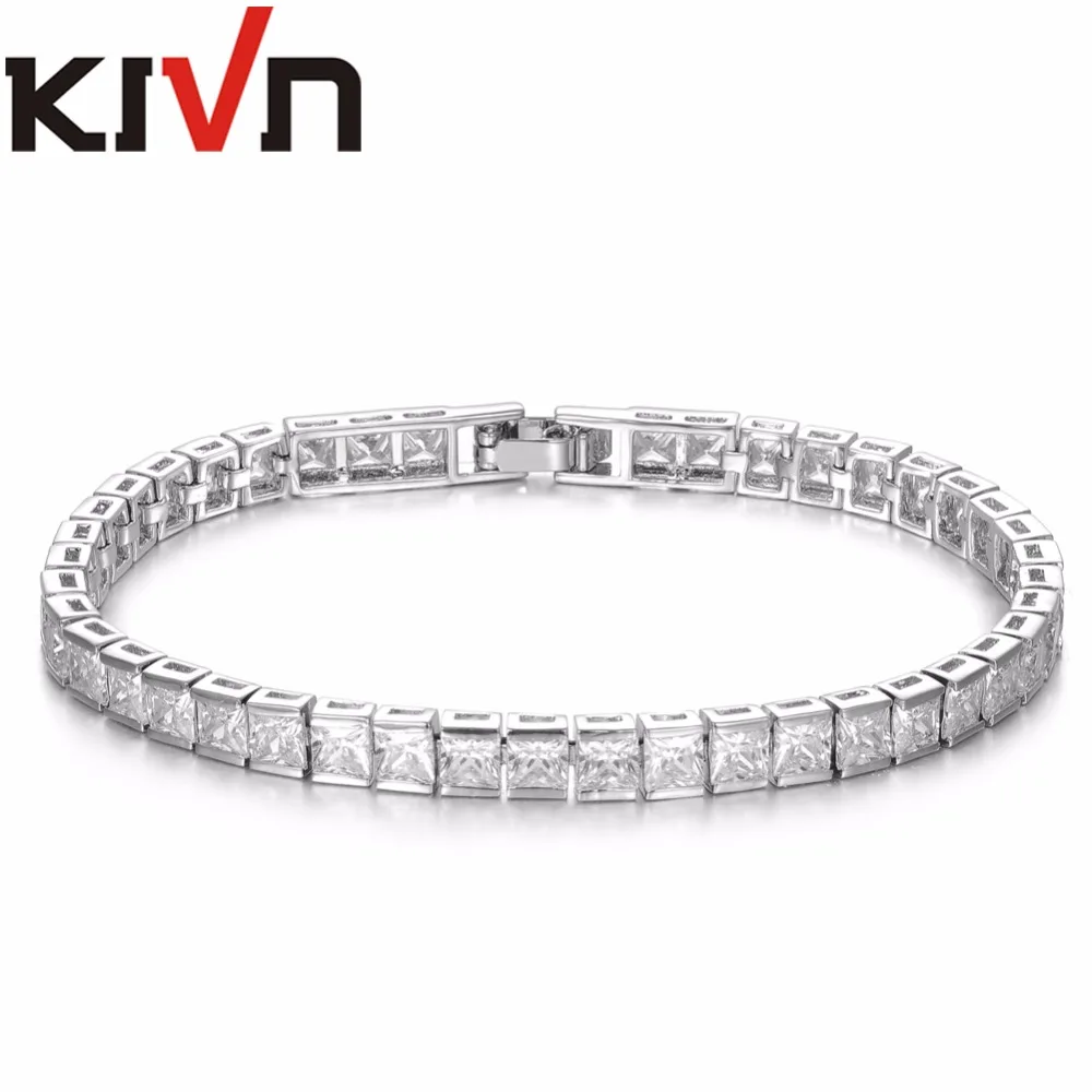 KIVN модные ювелирные изделия квадратный CZ кубический цирконий теннисные
