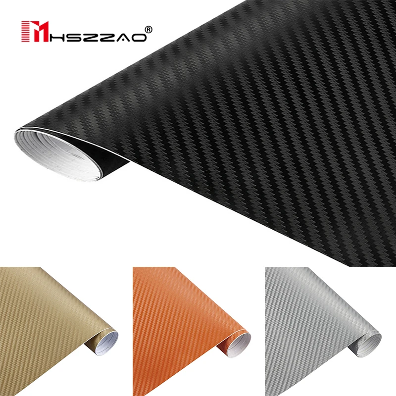 

3D 30cmx127cm Carbon Fiber Vinyl Car Wrap Sheet Roll Film Car stickers and Decals Motorcycle Car Styling Accessories Automobiles