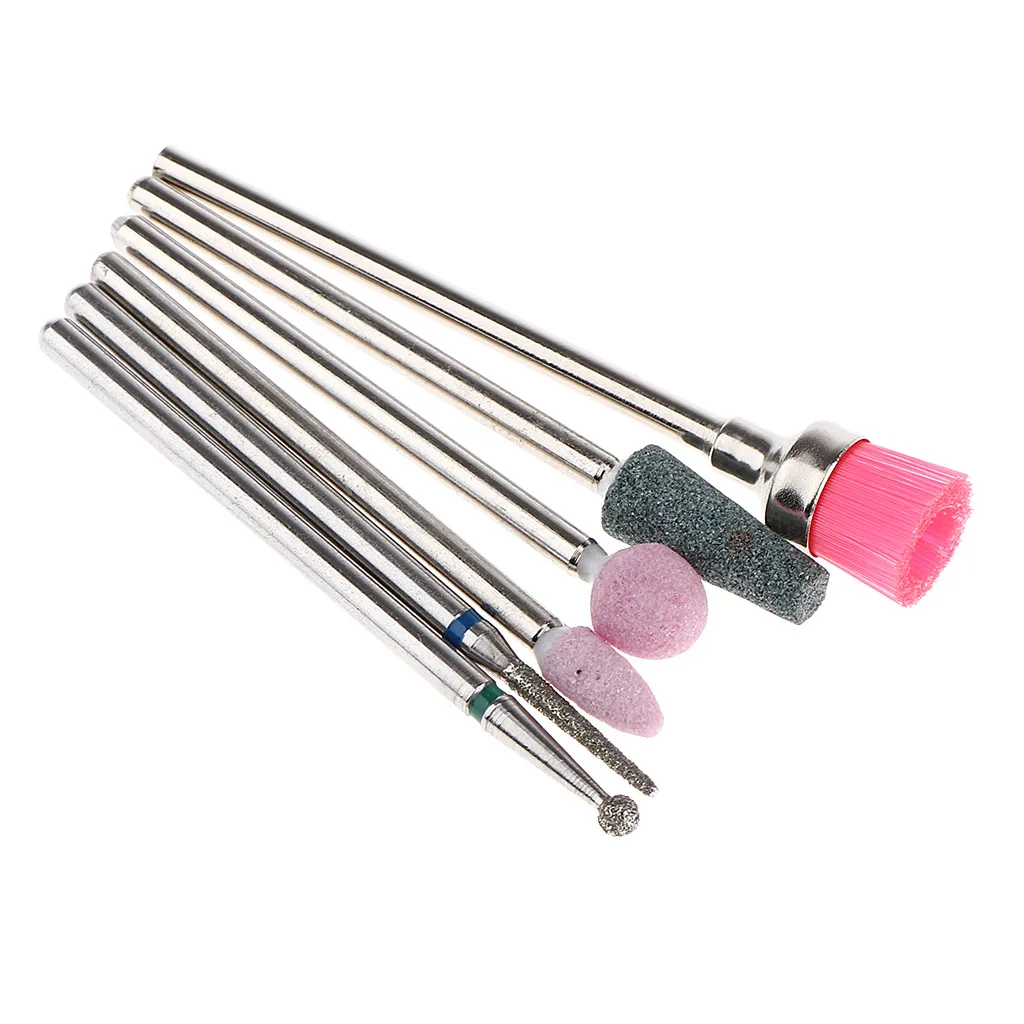 Cuticle Nail Drill Bits Set 6PCS Silicon Carbide Nail Files Bit Manicure Pedicure 3/32 inches