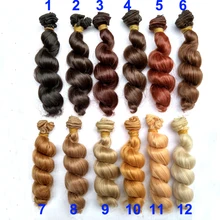 1pcs 15cm length natrual color thick 1 3 1 4 1 6 bjd curly wigs wave