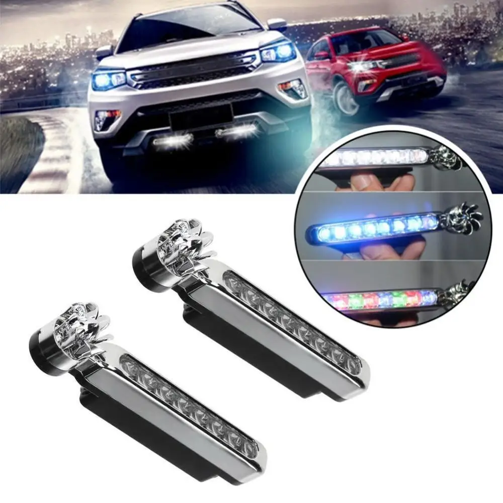 

2019 2Pcs Wind Energy No Need External Power Supply Car Running Lights 8 LED Daylight Headlight Lamp