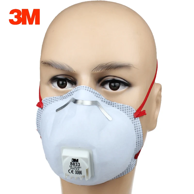 

3M 8833 Dust Mask Particulate Respirator FFP3 Standard Safety Breathing Masks Anti Highly toxic and radioactive particulate Mask