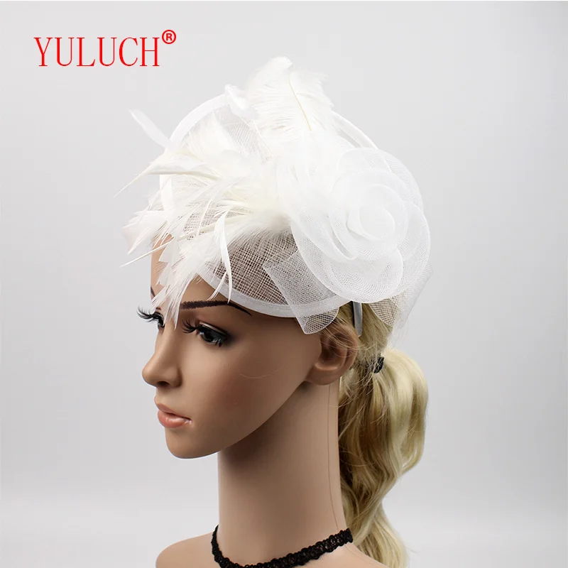 Женский головной убор YULUCH модная романтичная шляпа из льняной нити с перьями и