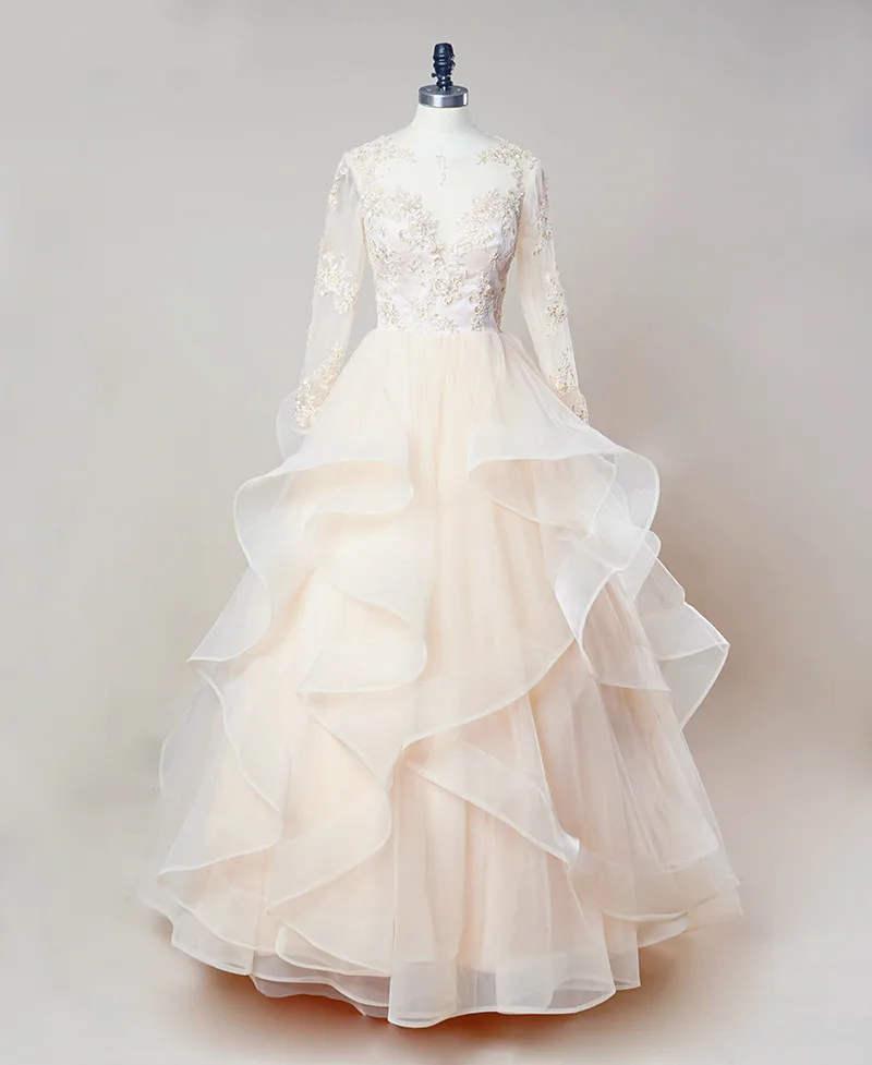 Backlackgirl 2018 New Layered Flounces Hot Wedding Dress Ball Gowns