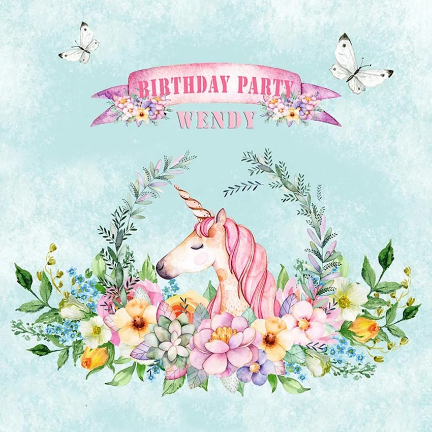 

Unicorn Birthday Party Backdrops For Vinyl Photography Photocall Photobooth Studio Backdrop Wedding Party Photo Background