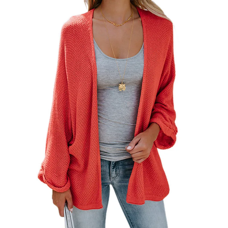 

Casual Computer Knitted O-Neck Cardigans Batwing Sleeve Solid Thin Sweater Clothes Chic Style Fashion Woman Sweat Cotton