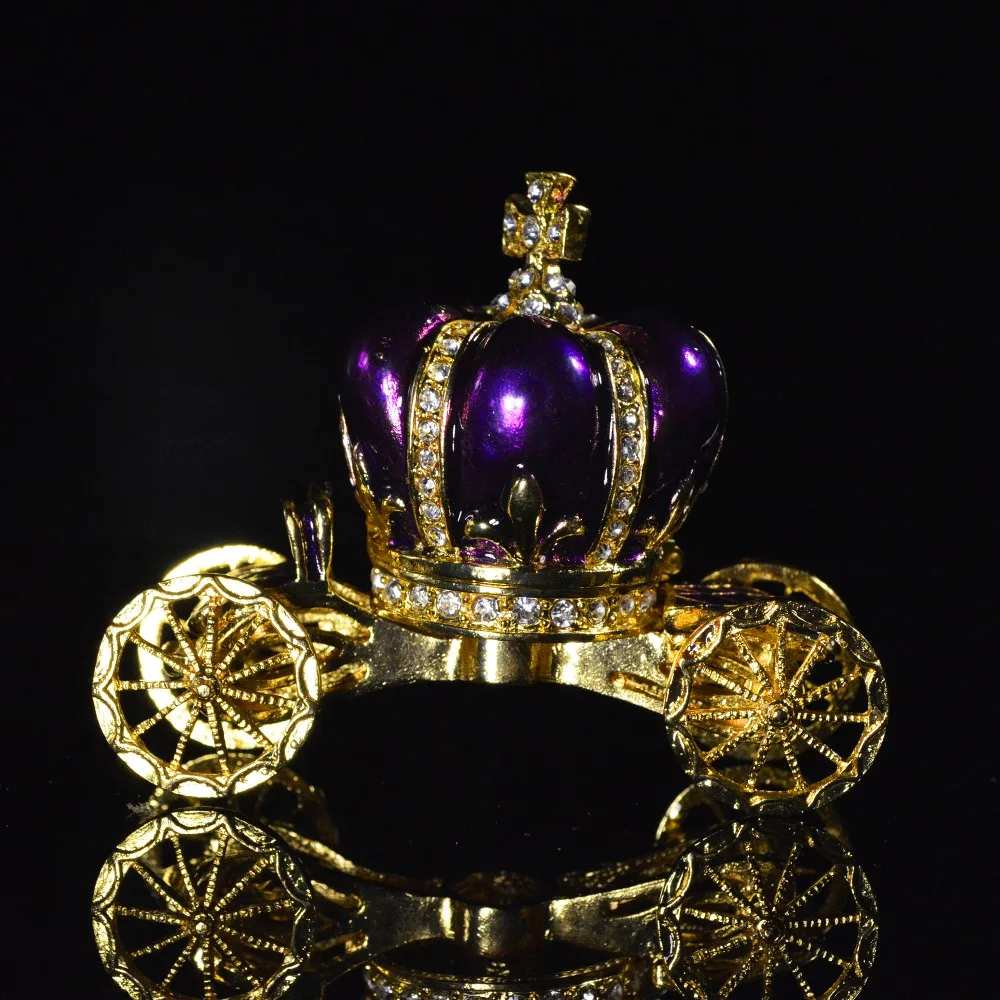 

QIFU Europe art craft purple pumpkin carriage for christmas gift