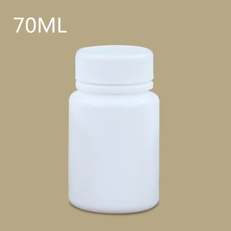 

100PCS/set HDPE medicine plastic bottles 70ML storage container for medicinal pill/capsule,Solid package bottles