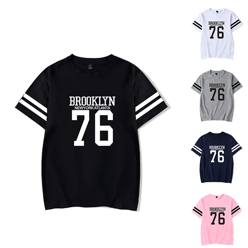 Футболка BROOKLYN 76 с принтом летняя модная футболка в стиле хип-хоп для мужчин и
