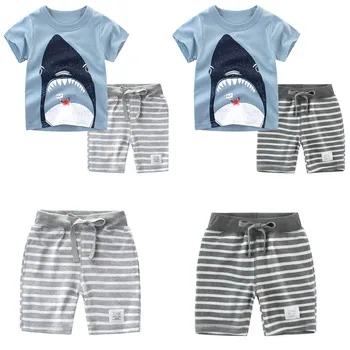

Kids Summer Clothes Toddler Boys The Little Monster Truck Tee and Shorts Set Roupa Infantil Boys Sets Clothing 18M-6Y Designs