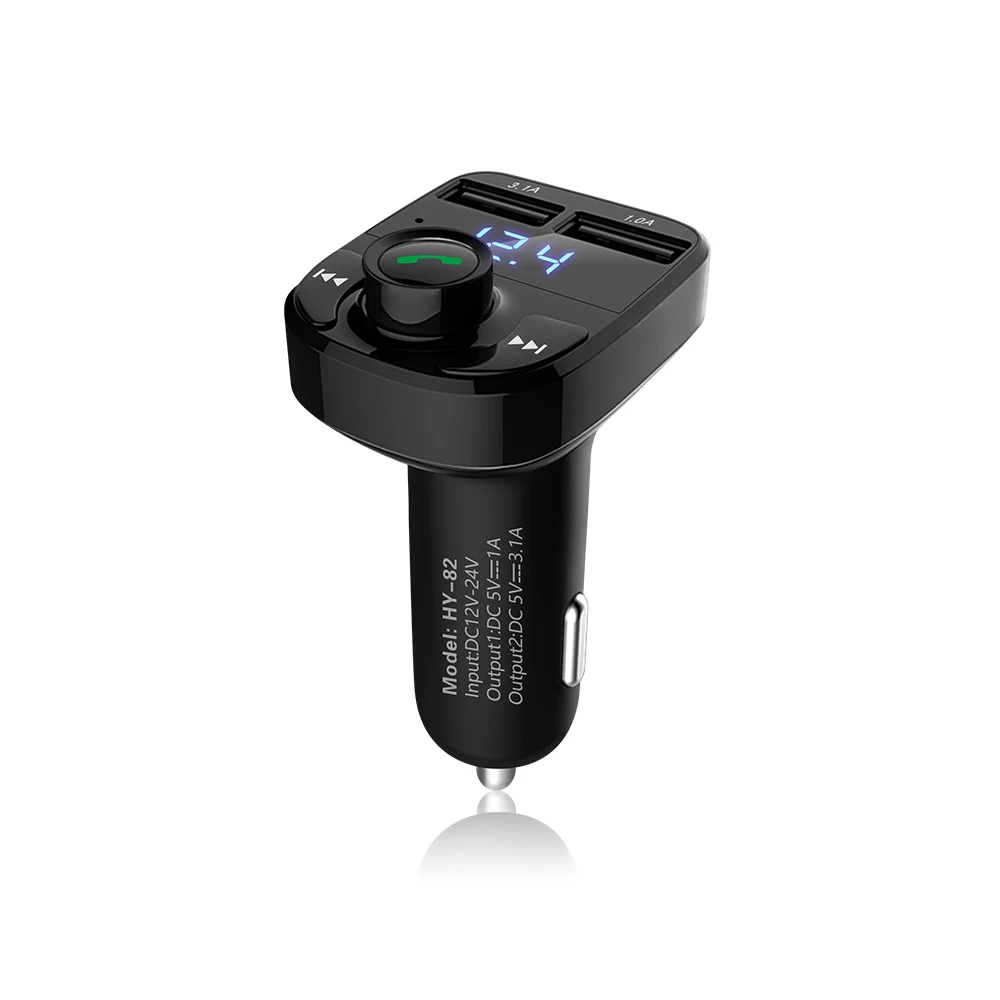 

Vehemo 12V-24V for Wireless Transmitter Bluetooth Dual USB Music Handsfree FM TF Card Mic Automobile Stereo Car Charger