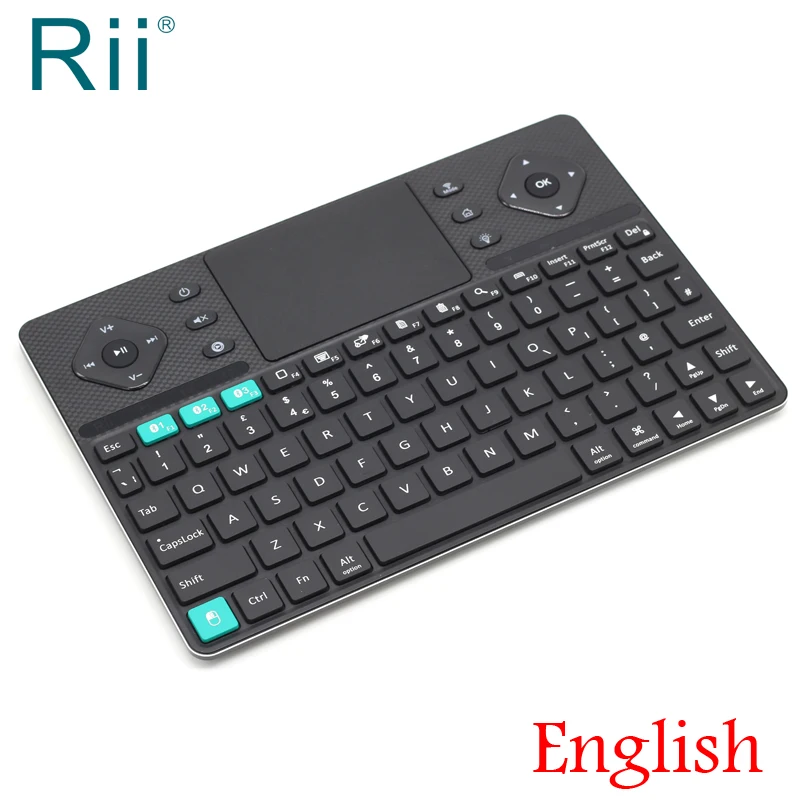 

[Free DHL] 2017 Rii K16 Dual Mode (Bluetooth/2.4G) Multimedia Wireless Keyboard+TouchPad+Blacklit UK Version - 30pcs