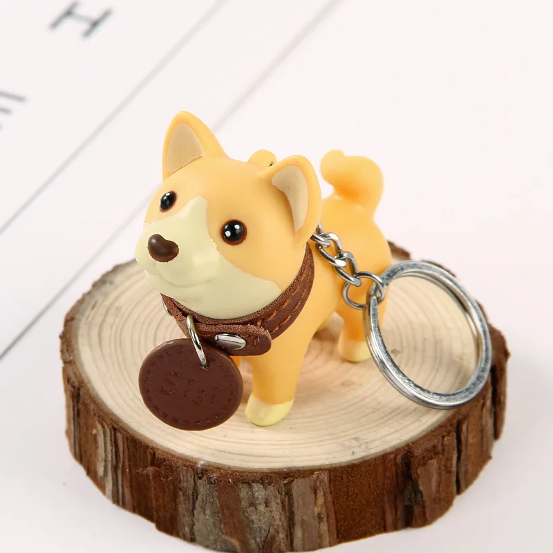 Creative 3D Dog Key Chain Rubber Cute Funny Keychain Car Bag Ornaments