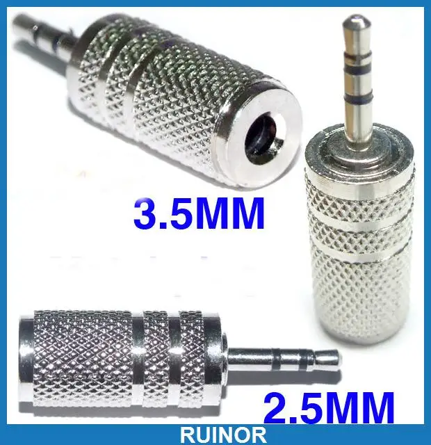 

5pcs Metal 2.5 Plug to 3.5mm Plug Jack for Headphone Conversion Plugs
