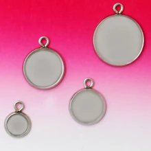 

20pcs 8/10/12/14/16/18/20/25mm Stainless Steel Single Circle Pendant Cabochons Blank Jewelry with Bezel Setting Tray Cameo
