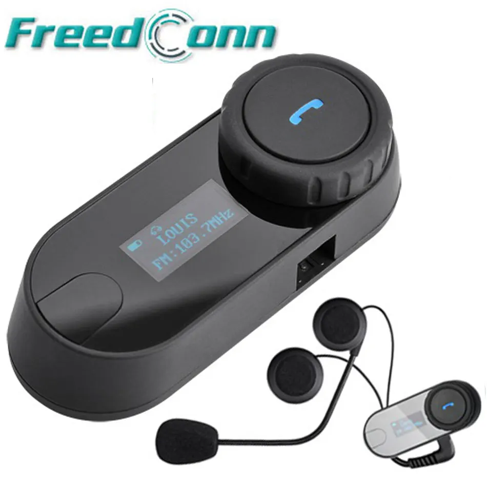 LCD Screen With FM Function 1000M 3 Riders Helmet Hi Fi Speaker Motorcycle Intercom Bluetooth