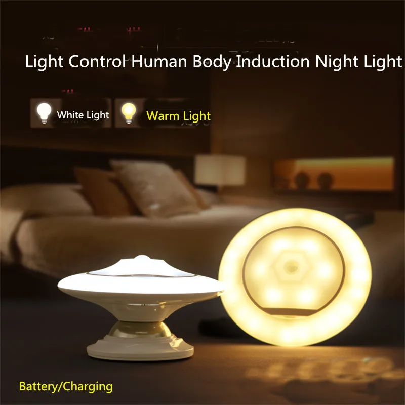  CLAITE 360 Degree Rotating Rechargeable LED Night Light Security Wall Lamp Infrared Sensor Light fo - 33015413624