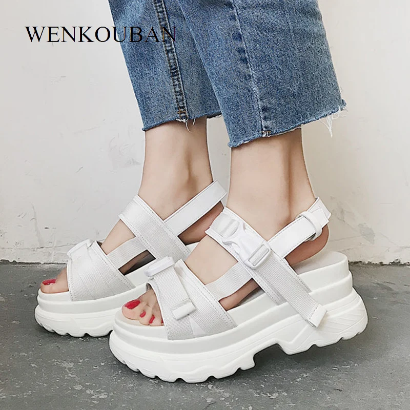 

Women Sandals Platform Shoes Wedges Summer High Heels Shoes Ladies Casual Beach Sandals Thick Slippers Female Mujer Sandalias