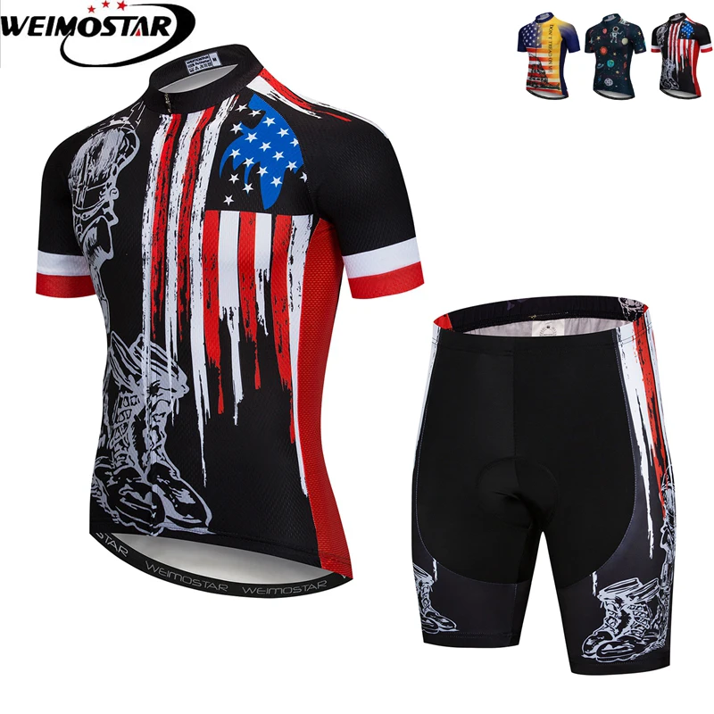 Weimostar Black Cycling Clothing Men Set Bike Clothing Breathable Quick