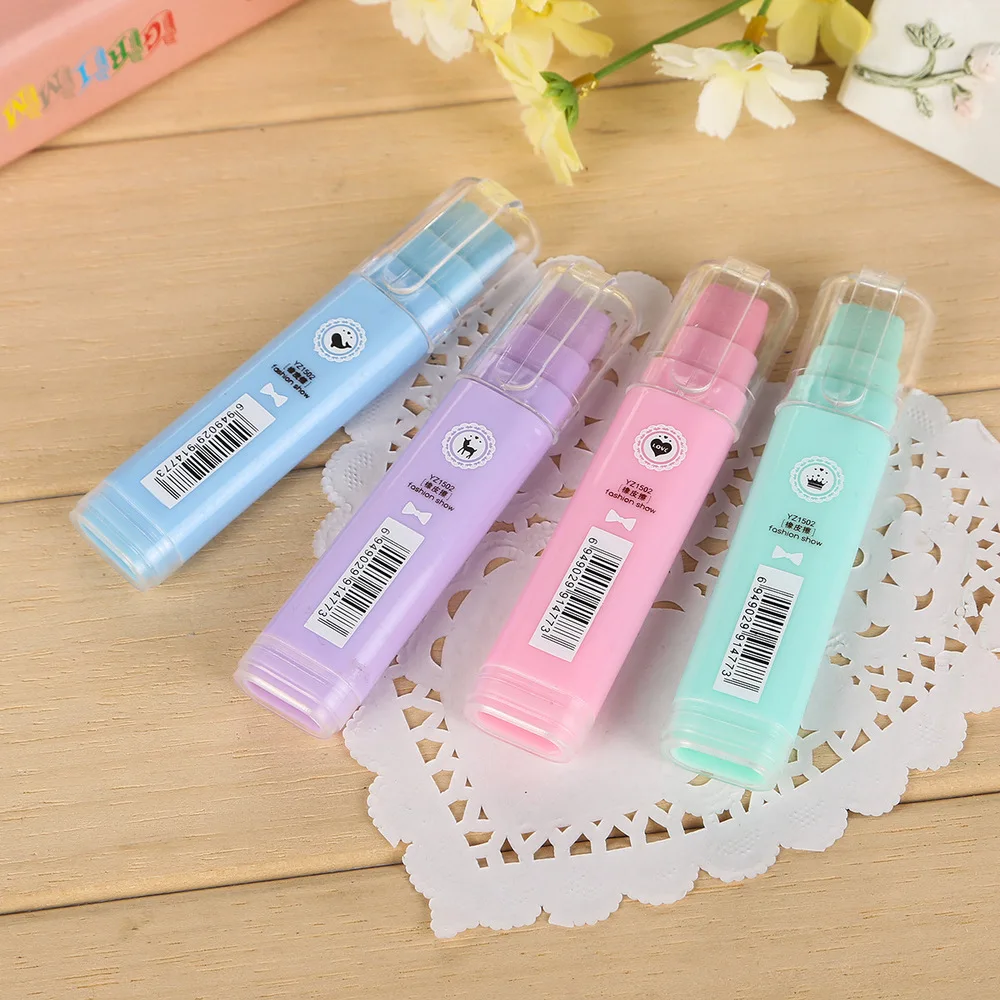 1Pcs Cute Designer Students Pen Shape Eraser Rubber Stationery Kid Gift