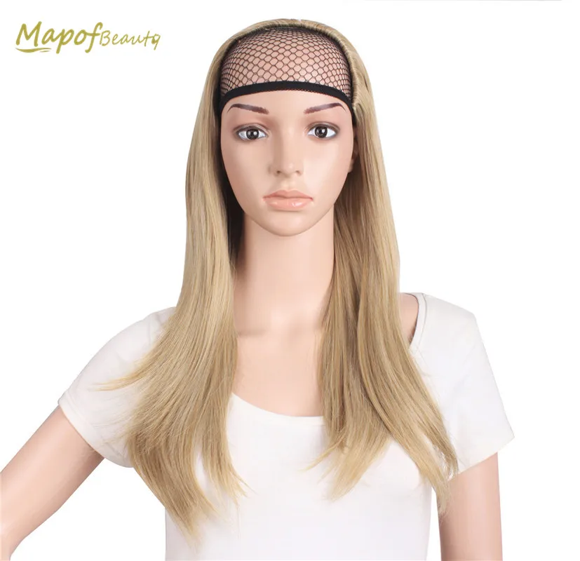 MapofBeauty длинный прямой блонд темно коричневый натуральный парик для женщин