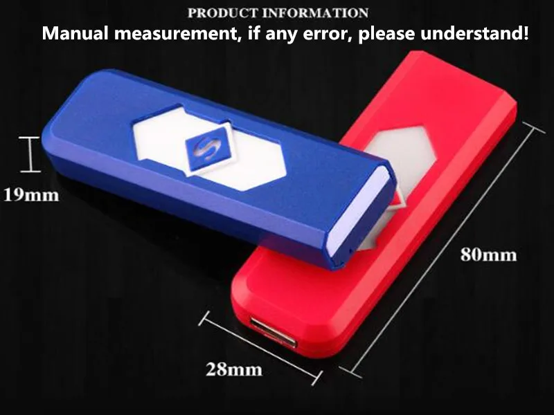 Творческий небольшой Перезаряжаемые USB Ветрозащитный Непламено Электрический электронные сигареты зарядки легче бездымного супер зажигалки Человек