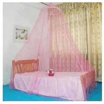 

PHFU New Pink Elegant Round Lace Mosquito Polyester Bed Canopies Netting