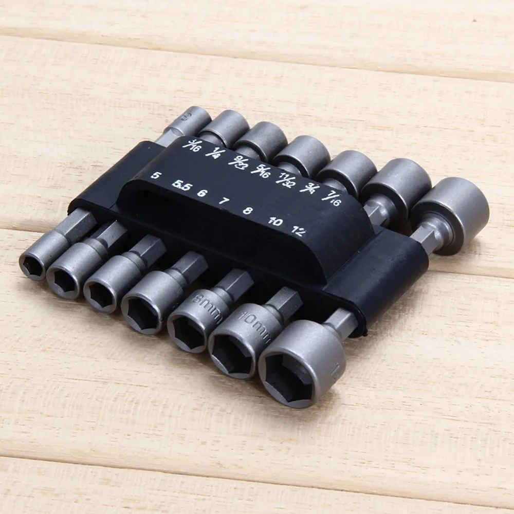 14pcs/set Adapter Hex Power Tools Without Magnetic Hex Socket Sleeve Nozzles Magnetic Nut Driver Set Drill Bit