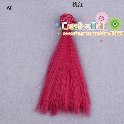 15 см x 100 см BJD SD DIY парики розовый красный фиолетовый цвет парики/волосы прямые кукольные волосы для кукол - Цвет: No 68