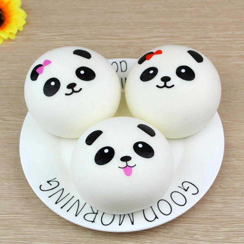 

New 7cm Cute Kawaii Jumbo Soft Squishy Panda Buns Bread Bag Cell Phone Strap Food Animal Slow Rising Squeeze Toy Gift For Kids