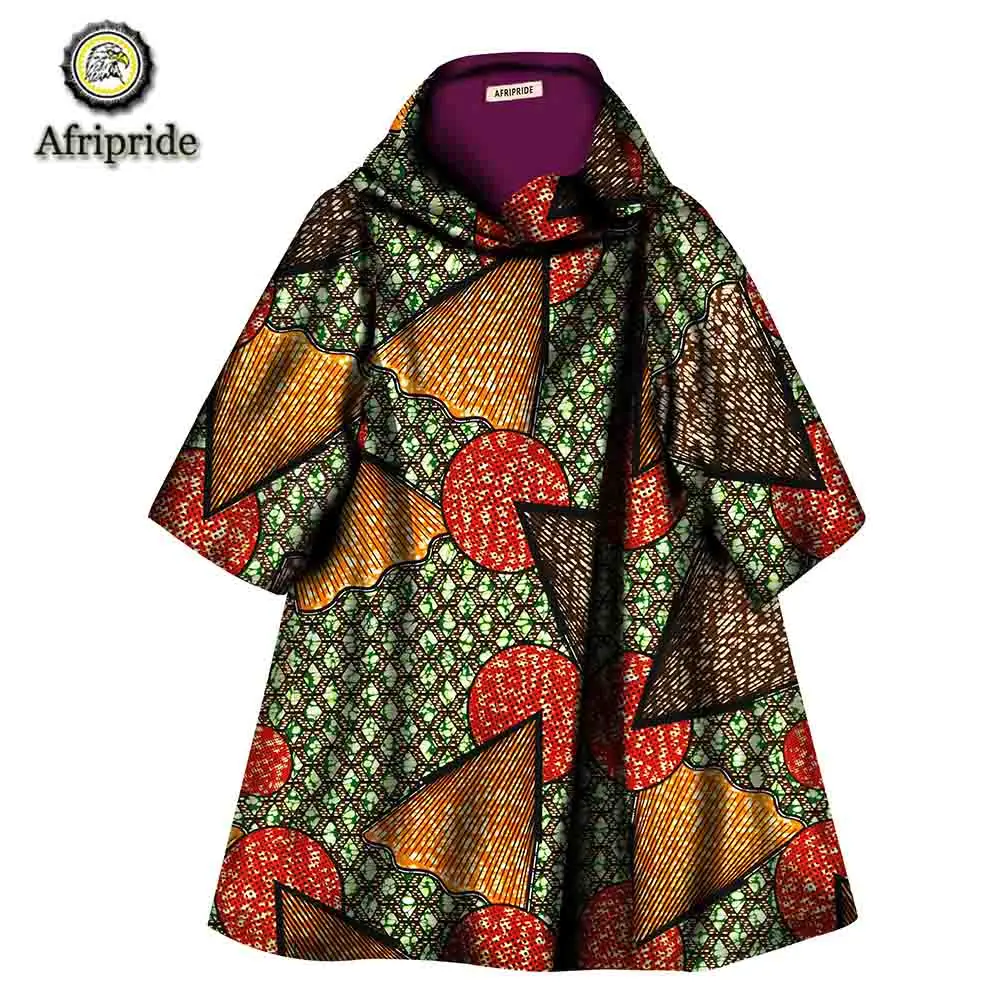 Африканская Женская ветровка с коротким рукавом стиль африканская ткань Анкара принт Дашики Базен riche AFRIPRIDE S1824002