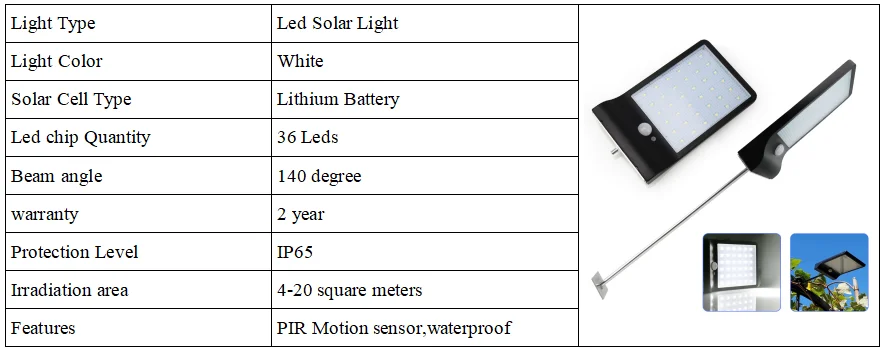Наружная светодио дный Солнечная СВЕТОДИОДНАЯ Лампа PIR датчик движения 36 светодио дный LED s белый экономия энергии для сада уличный