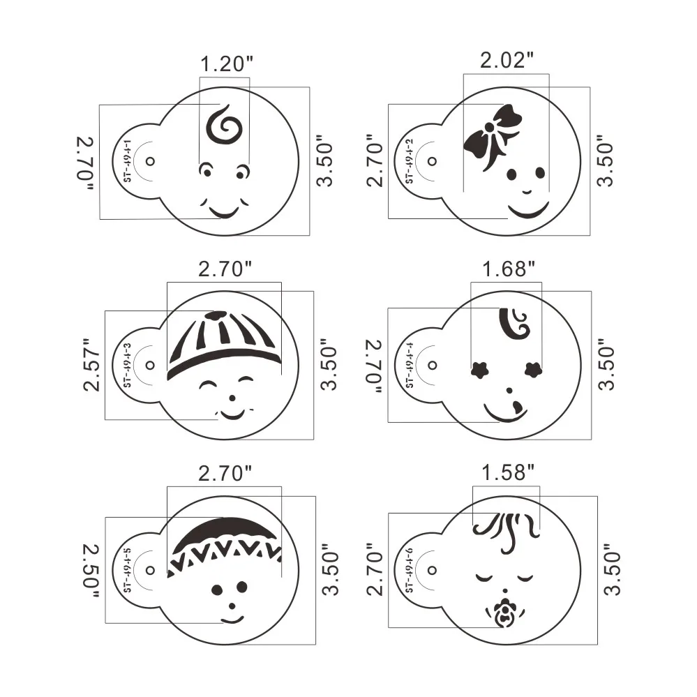 Детские лица торт пластиковый трафарет для украшения трафарет для печенья и кекса украшения помадка шаблон формы выпечки Торт Инструменты