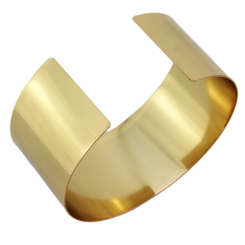 Metal Choker Necklace Punk Fashion Wide Alloy Collars For Women