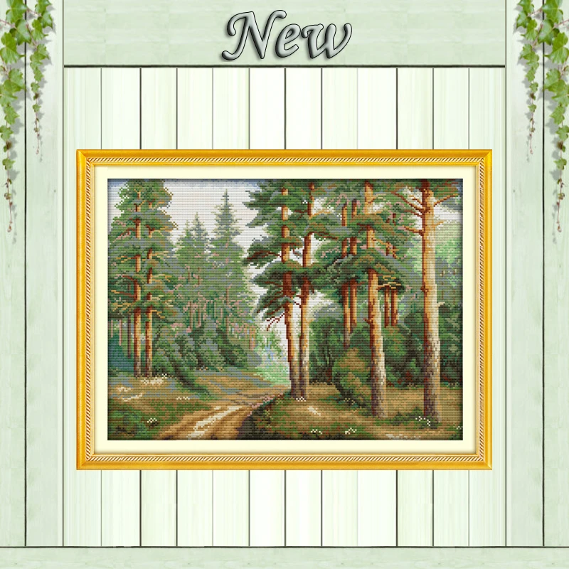 Сосновый лес пейзаж домашний декор картины Счетный напечатанный на холсте DMC 14CT 11CT DIY Вышивка крестом наборы для вышивания наборы для рукоделия