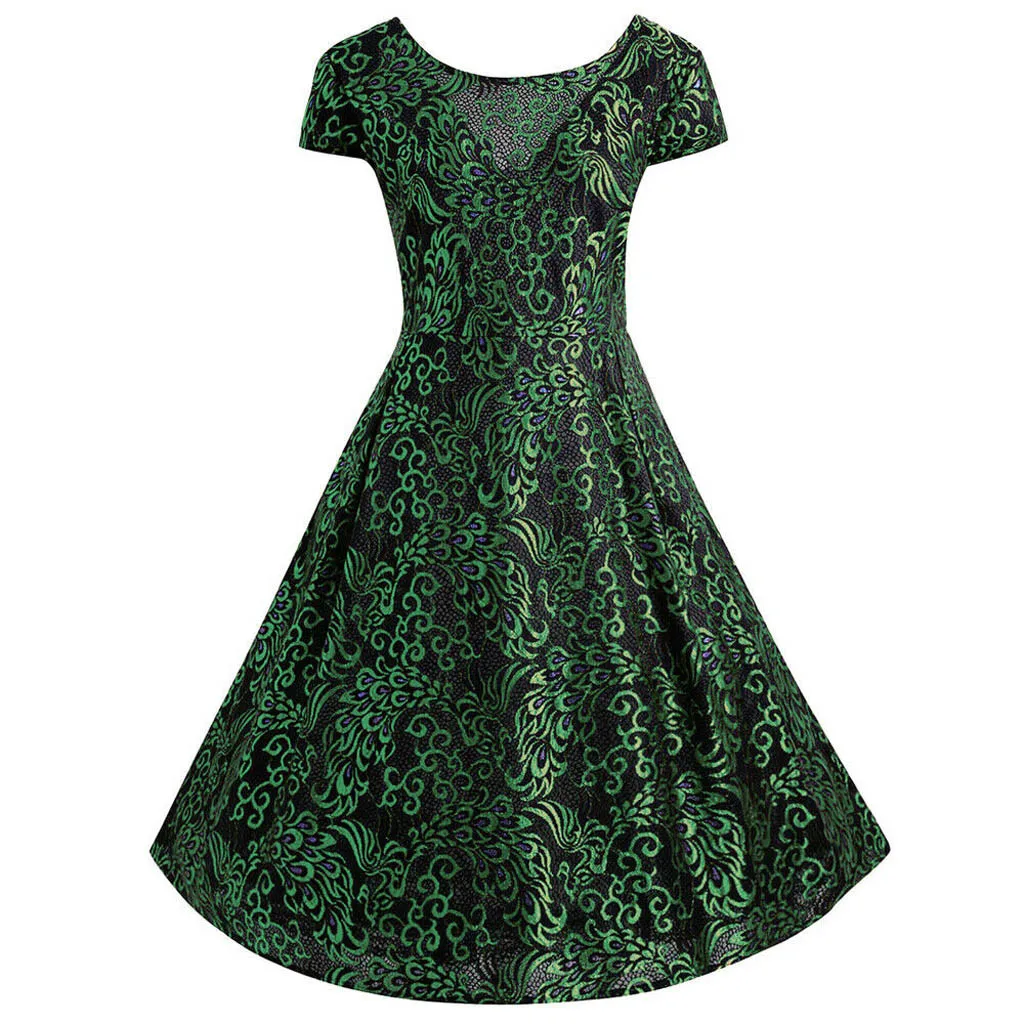 5XL размера плюс летнее платье женское платье без рукавов с v-образным вырезом свободное винтажное платье бальное платье платья для женщин - Цвет: Зеленый