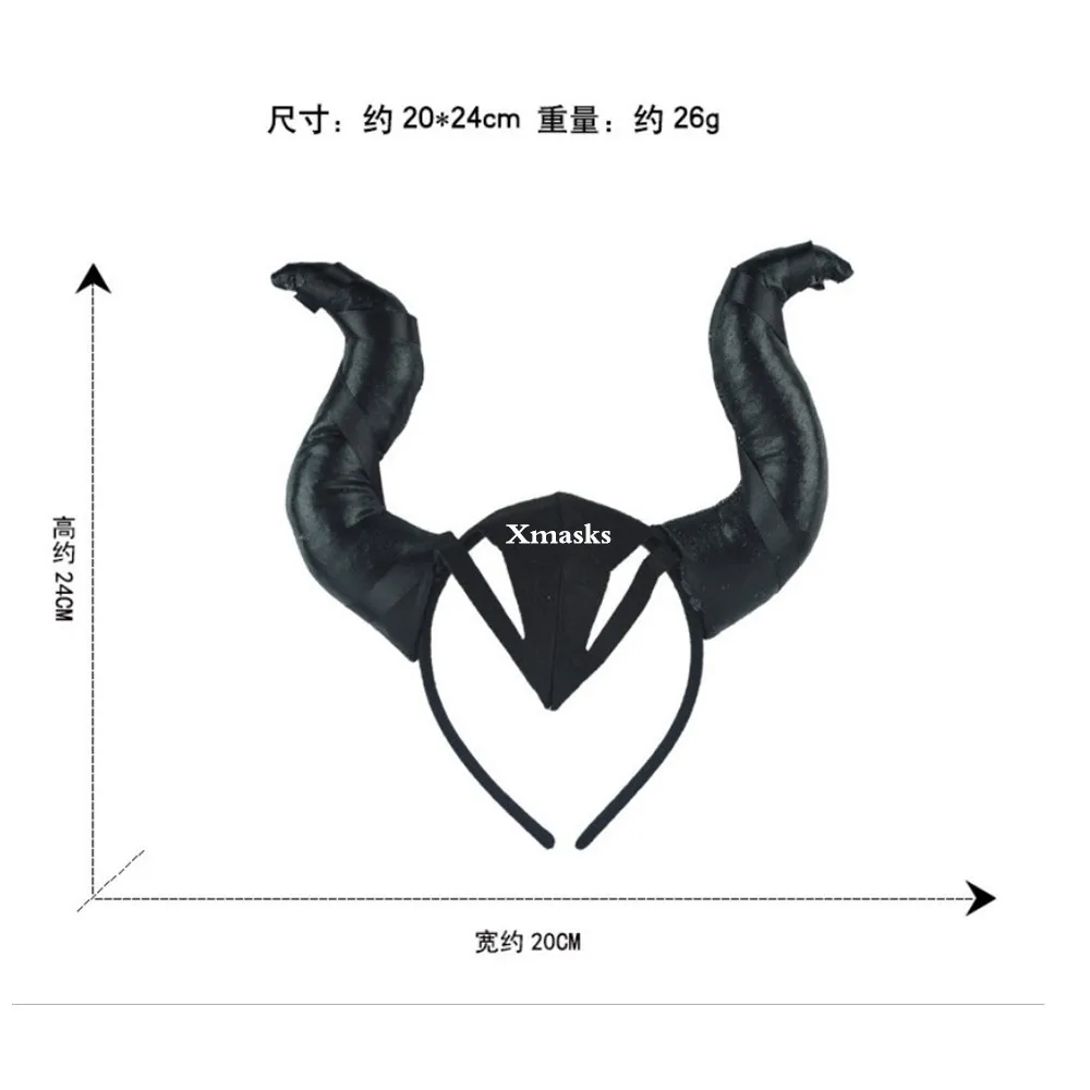 Детский малефисентный ободок с рогом, маска для девочек, малефисентный парик, карнавальный костюм на Хэллоуин, головной убор для косплея