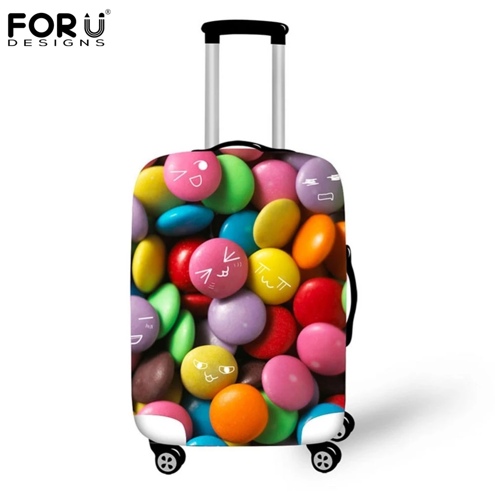 

FORUDESIGNS 3D Cake Food Pattern Printing Travel Luggage Suitcase Protect Cover Stretch Waterproof Portable Rain Luggage Covers
