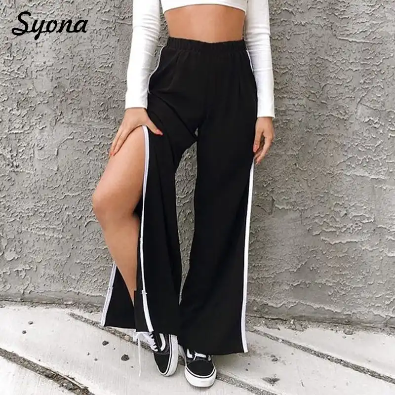 Loose pants with slits Clearance