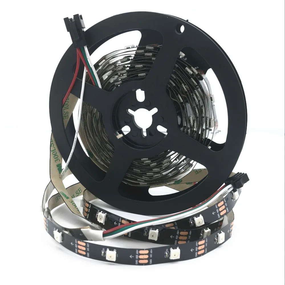 DC5V WS2812 встроенный IC WS2812B Светодиодная лента RGB 5050 полноцветная 30/60/144 пикселей