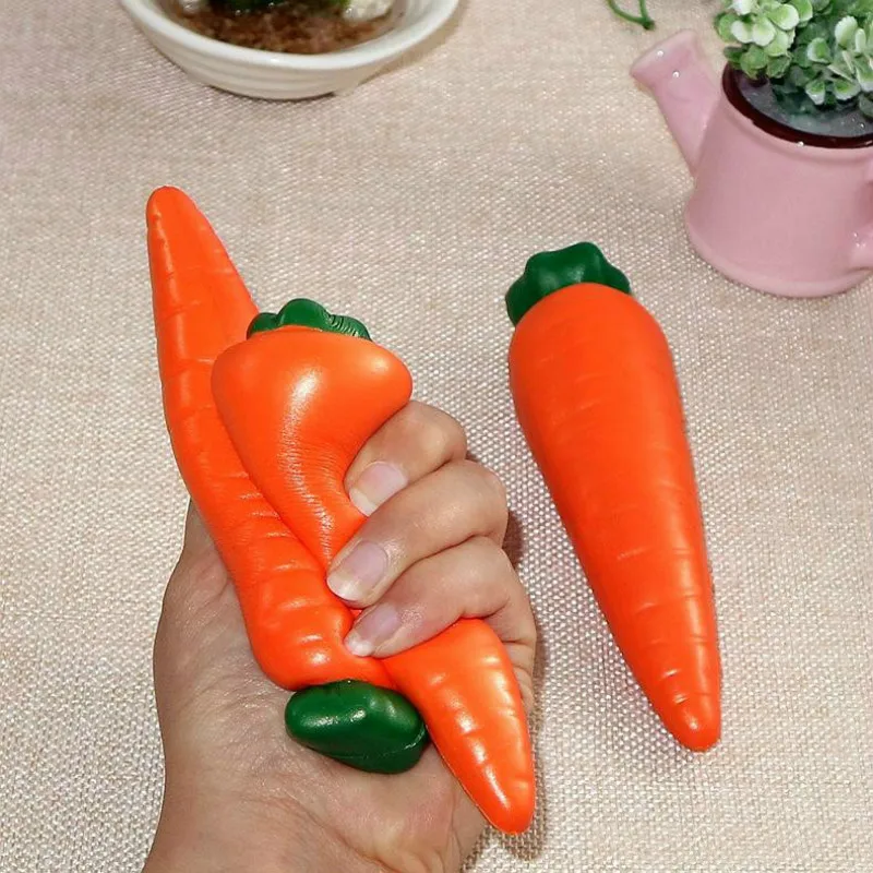 Mskwee Jumbo моделирование морковь мягкими Подвески с ремешками для телефона брелок для сжимания медленно распрямляющаяся эластичность при