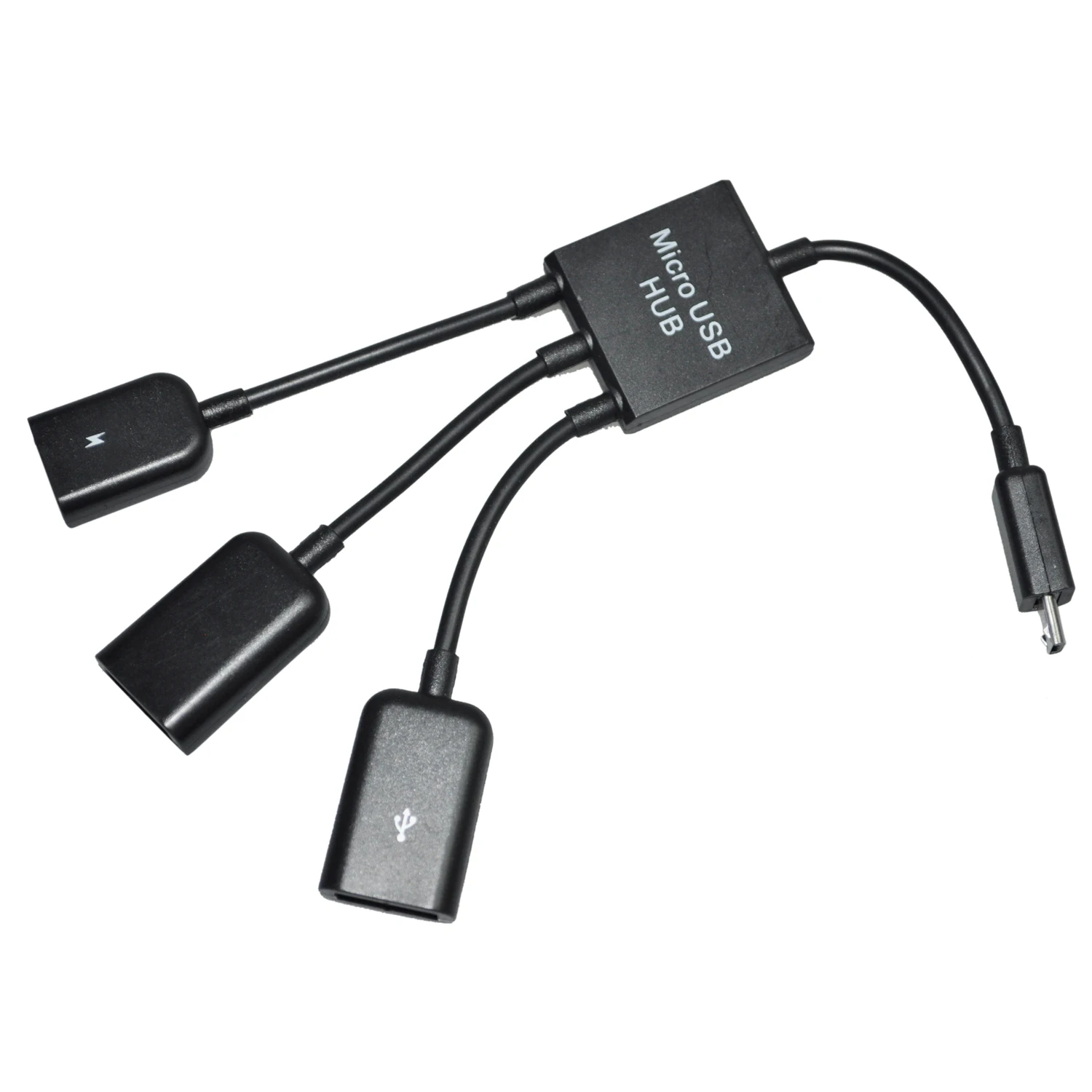 USB 2,0 концентратор сплиттер 3 порта микро USB черный 19 см